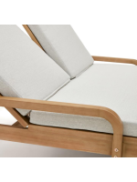AFRA transat double en bois d'eucalyptus massif avec roulettes et coussins amovibles pour terrasses de jardin extérieures