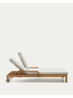 AFRA transat double en bois d'eucalyptus massif avec roulettes et coussins amovibles pour terrasses de jardin extérieures