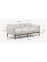 ARIO canapé en aluminium vert et coussins en tissu amovibles et lavables