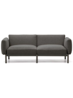 FACER canapé en aluminium gris et coussins gris en tissu déhoussable