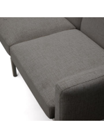 FACER canapé en aluminium gris et coussins gris en tissu déhoussable
