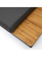 ARISA angolare e tavolino con struttura in legno massiccio di teak gambe in alluminio e cuscini in tessuto per esterno