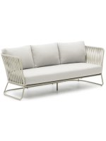 ELISABETH Canapé L 189 cm avec corde et en métal pour terrasses de jardin intérieures et extérieures