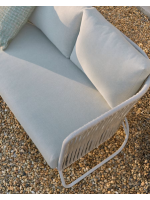 ELISABETH Canapé L 189 cm avec corde et en métal pour terrasses de jardin intérieures et extérieures