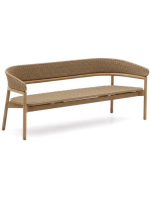 SAMORA sofa in solid natural acacia wood and rope for outdoor garden or terrace