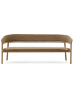 SAMORA canapé en bois d'acacia naturel massif et corde pour jardin extérieur ou terrasse