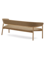 SAMORA Sofá en madera maciza de acacia natural y cuerda para jardín exterior o terraza