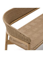 SAMORA canapé en bois d'acacia naturel massif et corde pour jardin extérieur ou terrasse