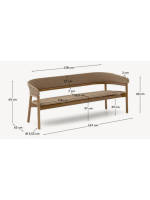SAMORA sofa in solid natural acacia wood and rope for outdoor garden or terrace