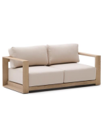 LINKA 2 seater sofa 174 cm in solid acacia wood with light finish for outdoor garden terraces and inside the house or farmhouses