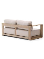 LINKA Canapé 2 places 174 cm en bois d'acacia finition claire pour terrasses jardin extérieures et intérieur la maison