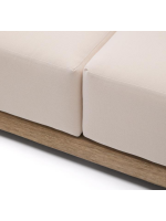 LINKA 3 Sitzer Sofa 249 cm aus massivem Akazienholz mit hellem Finish für Gartenterrassen im Freien und im Haus oder Bauernhaus