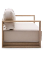 LINKA 3 Sitzer Sofa 249 cm aus massivem Akazienholz mit hellem Finish für Gartenterrassen im Freien und im Haus oder Bauernhaus