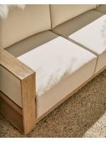 LINKA Canapé 3 places 249 cm en bois d'acacia finition claire pour terrasses jardin extérieures et intérieur la maison