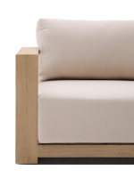 DELA Sofá esquinero de 5 plazas 248x248 en madera maciza acacia con acabado claro para terrazas jardín exterior e interior casa