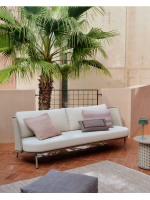 LONDON divano 210 cm in alluminio e corda tortora e cuscini ecru per casa giardino terrazzo