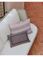 LONDON sofa 210 cm in aluminum and rope dove gray and ecru cushions for home garden terrace