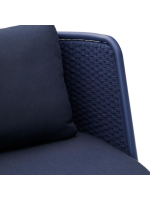 SORRENTO sofá 210 cm de aluminio y cuerda y cojines azul para terraza jardín de casa