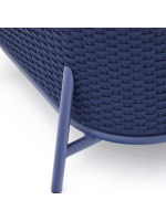 SORRENTO sofá 210 cm de aluminio y cuerda y cojines azul para terraza jardín de casa