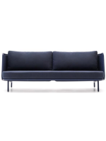 SORRENTO sofá 210 cm de aluminio y cuerda y cojines azul para terraza jardín de casa