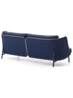 SORRENTO sofá 210 cm de aluminio y cuerda y cojines azul para terraza jardín de casa
