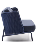 SORRENTO sofá 210 cm de aluminio y cuerda y cojines azul para terraza jardín de casa