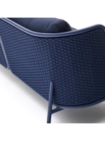 SORRENTO sofá 210 cm de aluminio y cuerda y cojines azul para terraza jardín de casa