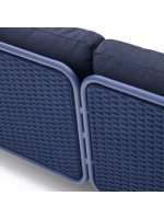 SORRENTO sofa 210 cmin aluminum and rope and blue cushions for home garden terrace