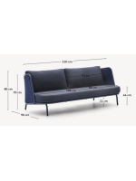 SORRENTO sofá 210 cm de aluminio y cuerda y cojines azul para terraza jardín de casa