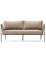 EDFU Canapé 178 cm en corde synthétique ecru et pieds en acier galvanisé vert pour l'extérieur