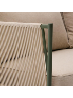 EDFU Canapé 178 cm en corde synthétique ecru et pieds en acier galvanisé vert pour l'extérieur