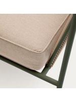 EDFU Canapé 178 cm en corde synthétique ecru et pieds en acier galvanisé vert pour l'extérieur
