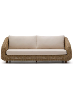 FLORIS Sofa im synthetischen Rattan und abnehmbare Kissen für Gartenterrassen im Freien Haus Chalet Bar Restaurants