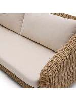 FLORIS Sofa im synthetischen Rattan und abnehmbare Kissen für Gartenterrassen im Freien Haus Chalet Bar Restaurants