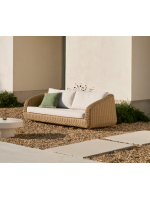 FLORIS Sofa im synthetischen Rattan und abnehmbare Kissen für Gartenterrassen im Freien Haus Chalet Bar Restaurants