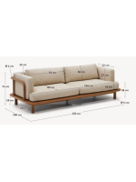 ARMONICA Sofa aus Teakholz für Gartenterrassen im Freien und Haus oder Vertrag im Innenbereich