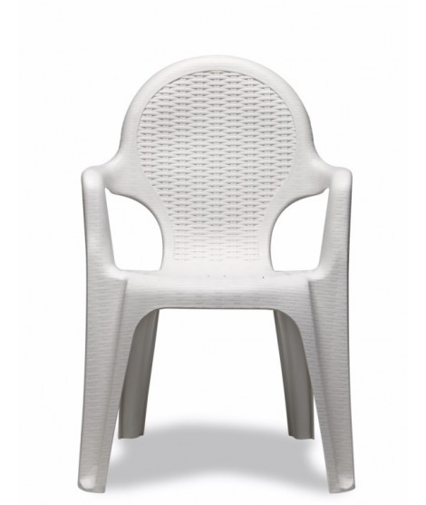 INTRECCIATA chair with monobloc armrests in resin chosen color for outdoor