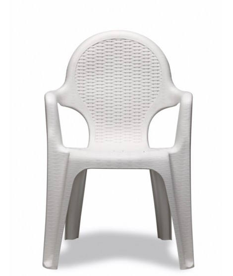 INTRECCIATA Stuhl mit Monobloc-Armlehnen in Harz gewählter Farbe für den Außenbereich