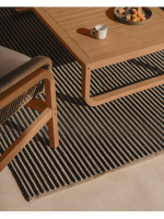 DONO tappeto 160X230 cm in fibra sintetica a righe beige e nere