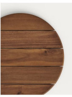 BANDEN tavolino piano Ø 55 in legno finitura noce e base in metallo e cemento nero  per esterno