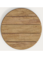 GOAR Table basse avec plateau Ø55 en bois naturel et base en métal et béton noir