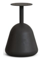 TAVLE tavolino piano Ø43x45h in legno finitura noce e base in metallo e cemento nero  per esterno