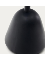 TAVLE tavolino piano Ø43x45h in legno finitura noce e base in metallo e cemento nero  per esterno
