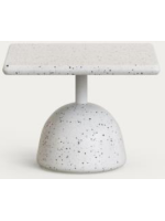 NOSTER tavolino piano 48x48 in cemento terrazzo veneziano e base in metallo e cemento per bar ristoranti
