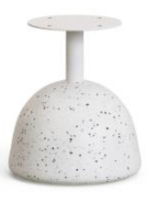 NOSTER tavolino piano 48x48 in cemento terrazzo veneziano e base in metallo e cemento per bar ristoranti