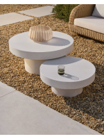 NAVEL Ø 90 tavolino in cemento scelta colore resistente per giardini e terrazzi