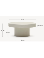 NAVEL Ø 90 mesa de centro en hormigón en la elección del color resistente para jardines y terrazas