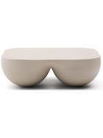 CAMARO Table basse en polystone 100x100 cm pour usage extérieur