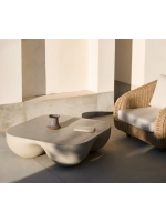 CAMARO Table basse en polystone 100x100 cm pour usage extérieur