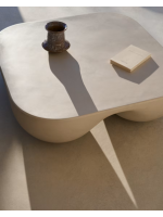 CAMARO Mesa de centro de polystone de 100x100 cm para uso exterior
